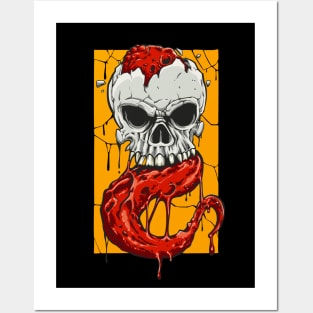 Skull Tongue Posters and Art